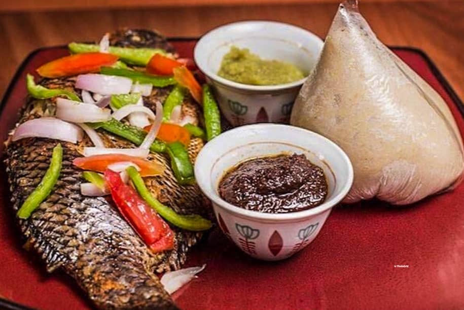 Banku and Grilled Tilapia