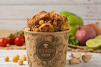 KOSHARI WITH CHICKEN TAWOOK