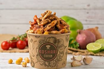 KOSHARI WITH CHICKEN SHAWARMA