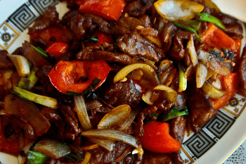 Beef in black bean sauce