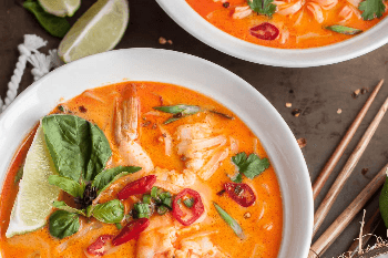 Soup noodles, shrimps