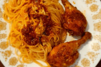 BBQ Chicken with Spaghetti