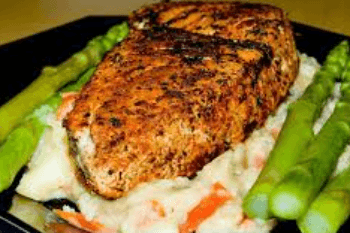 Grilled Tuna stake and steamed Vegetables