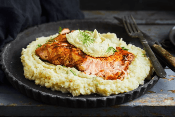 Grilled Salmon With Mashed Potato