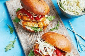 Chicken Snitzel Burger with the Works
