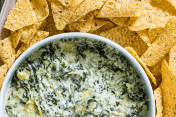 Hot Spinach & Artichoke Dip...with Reggiano parmesan, jack cheese & warm corn tortilla chips