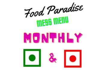 Monthly Mess Menu 28-Days