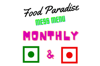Monthly Menu For Mess 30 Day