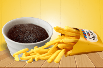 Choco lava with classic fries