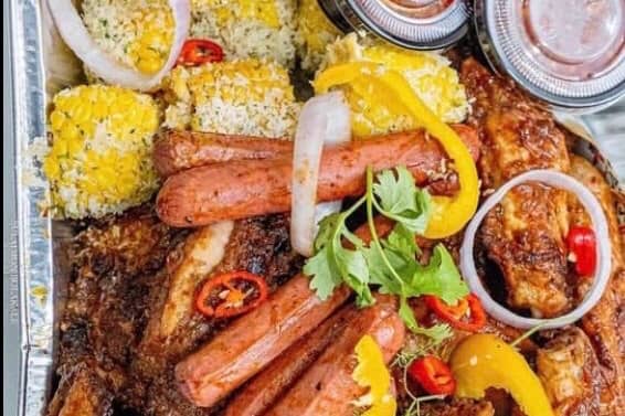 Turkey and milky sweet corn platter