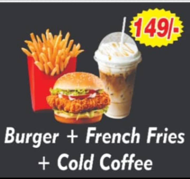 Burger + French Fries + Cold DrinkCoffee
