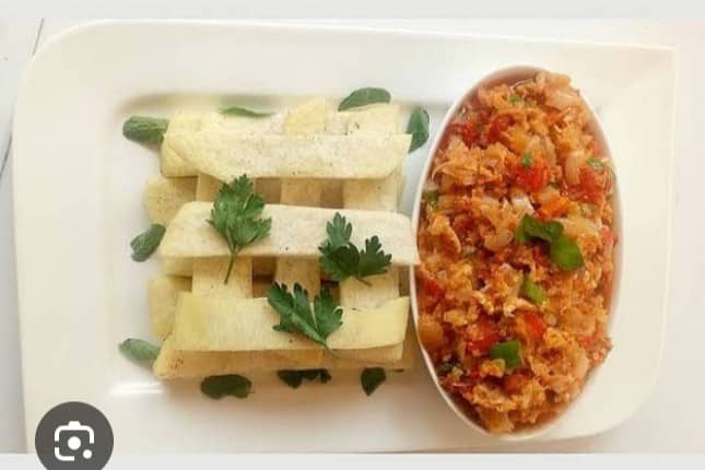 fried yam and egg Sauce