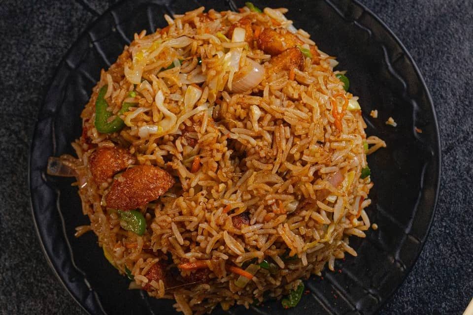 Jellof Rice and moimoi