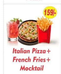 ITALIAN PIZZA+FRENCH FRIES+MOCKTAIL