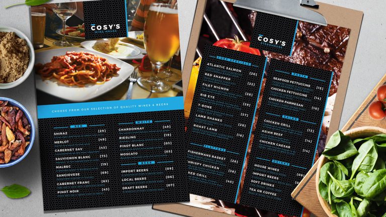 New restaurant menu template