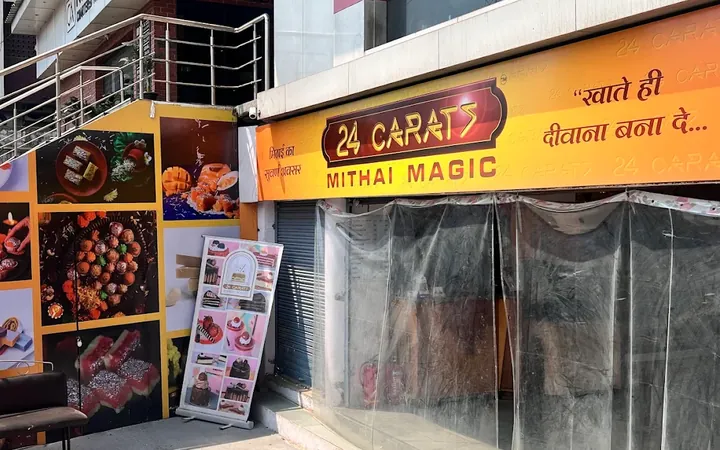 24 Carats Mithai Magic shopfront in Surat, India, a FoodChow sweet shop website and online ordering customer