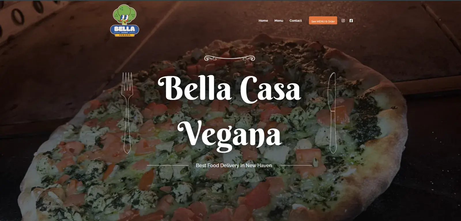 Bella Casa Vegana website, a vegan restaurant in the USA with online ordering and POS by FoodChow
