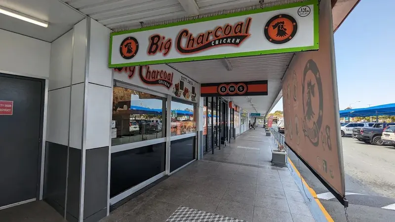 Big Charcoal Chicken shop sign with halal mark, Acacia Ridge