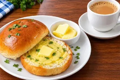Bun Maska and tea on the Geetha Hospitality Services FoodChow menu